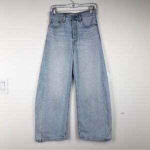 Levi's 501 Light Blue High-Rise Wide Leg Jeans 27